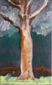 Baum 9, Portrait eies Baumstammes, mit Ölfarben gemalt